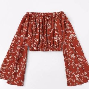 Floral off the shoulder crop top